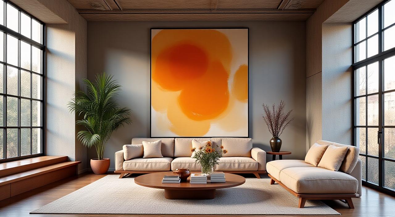 Sophisticated contemporary art installation in a New York loft